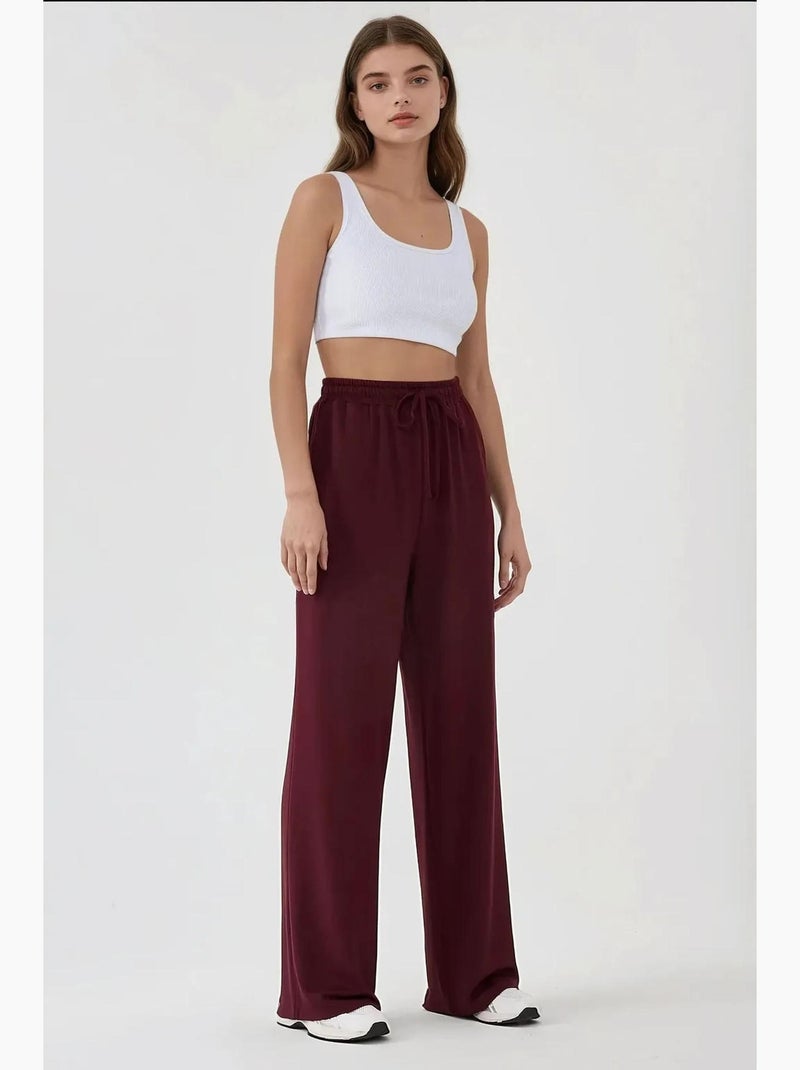 Pantalon de survêtement à jambe large et taille élastique hiccup Rouge - Kiabi