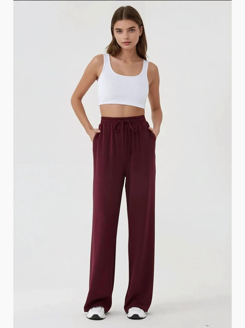 Pantalon de survêtement à jambe large et taille élastique hiccup Rouge - Kiabi