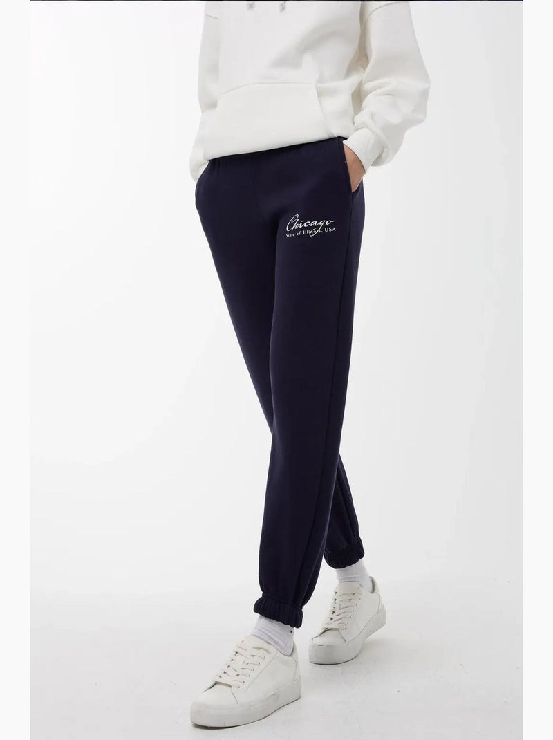 Pantalon de survêtement à taille élastique hiccup Bleu marine - Kiabi