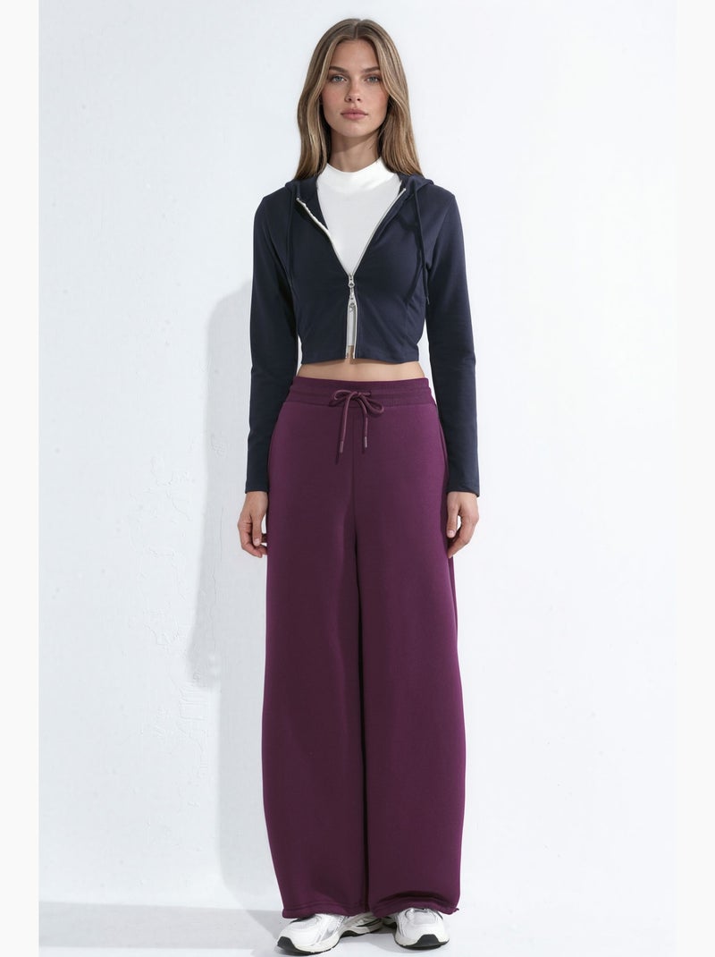 Pantalon de survêtement basique à coupe ajustée et surélevée hiccup Violet aubergine - Kiabi