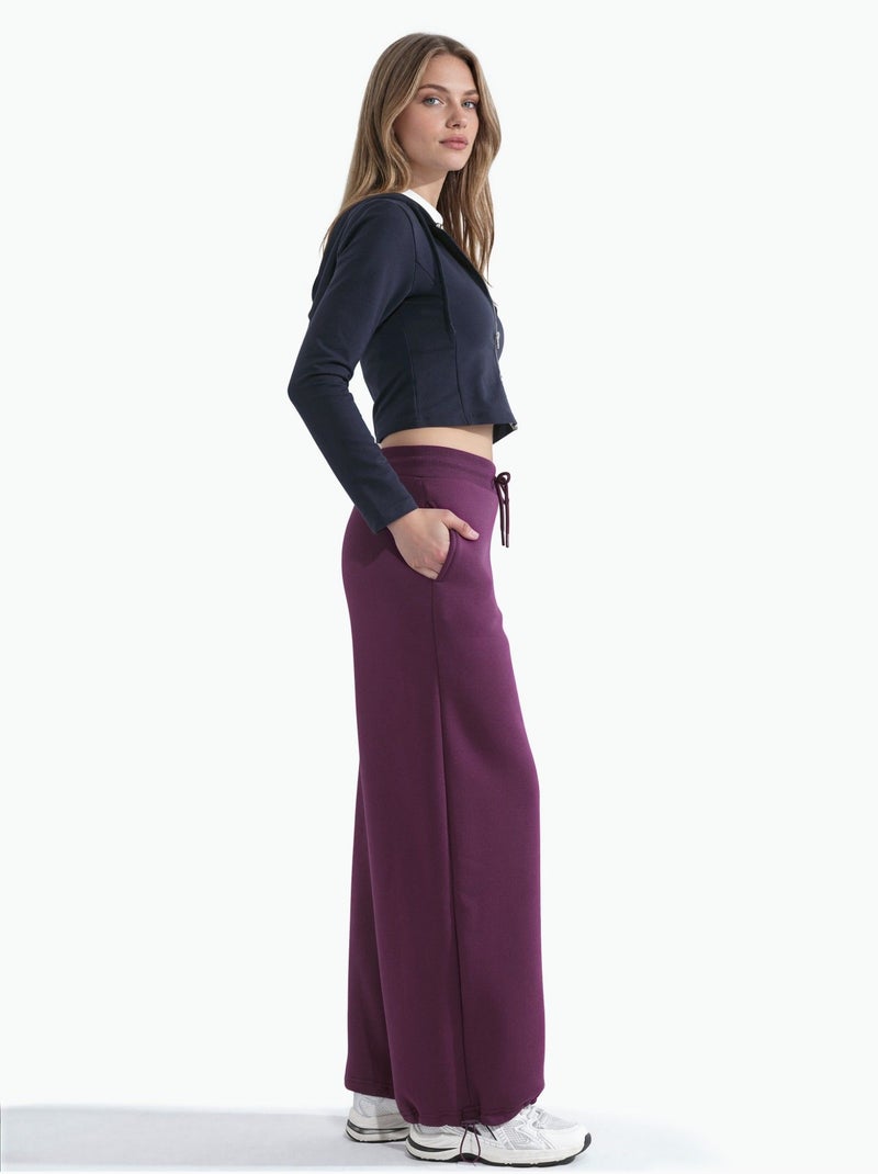 Pantalon de survêtement basique à coupe ajustée et surélevée hiccup Violet aubergine - Kiabi