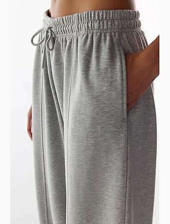 Pantalon de survêtement coupe ballon, molletonné, détails de couture penti