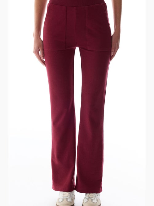 Pantalon de survêtement évasé avec détail côtelé penti - Kiabi