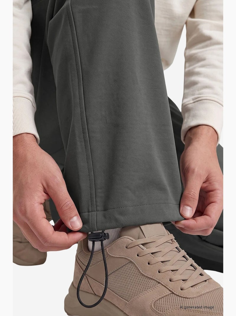Pantalon de survêtement homme en mélange de coton tommy Gris Noir - Kiabi