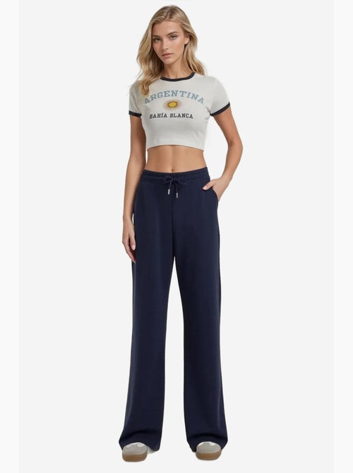 Pantalon de survêtement large en modal doux au toucher hiccup - Kiabi