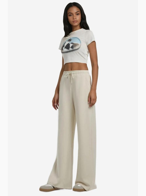 Pantalon de survêtement large en modal doux au toucher hiccup - Kiabi