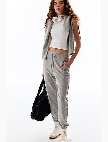 Pantalon de survêtement taille haute à bas resserrés penti