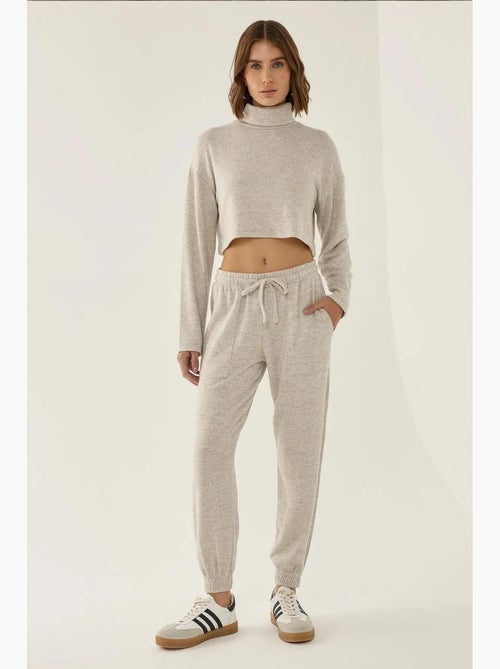 Pantalon de survêtement tricoté à taille élastique hiccup - Kiabi Pantalon de survêtement tricoté à taille élastique hiccup - Kiabi