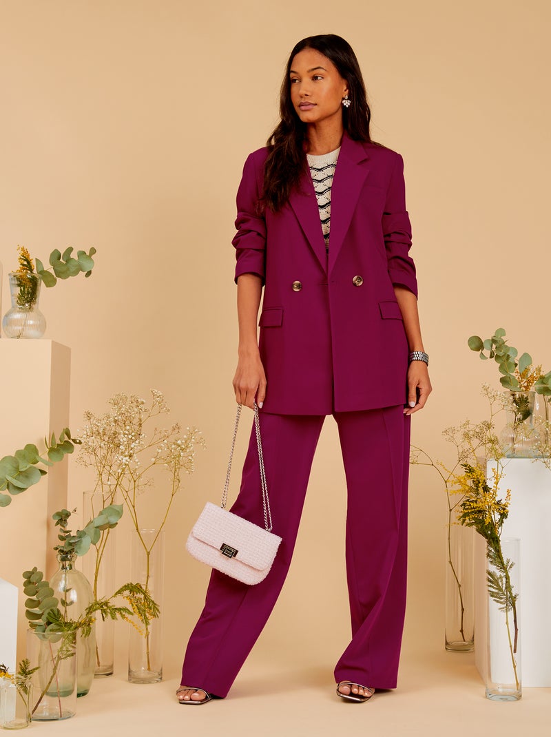Pantalon de tailleur à coupe large Violet - Kiabi