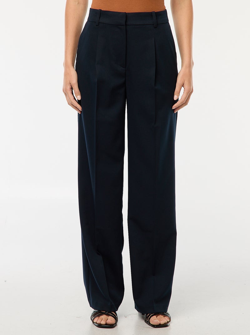 Pantalon de tailleur coupe large Bleu - Kiabi