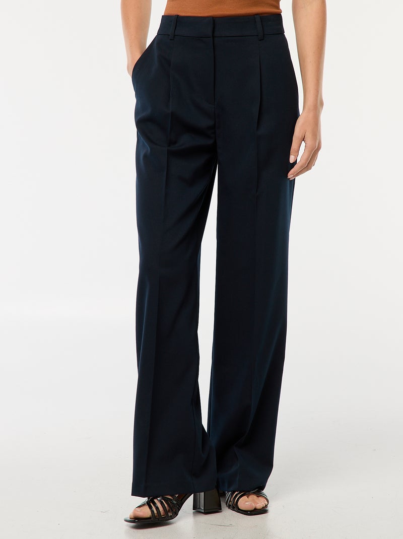 Pantalon de tailleur coupe large Bleu - Kiabi