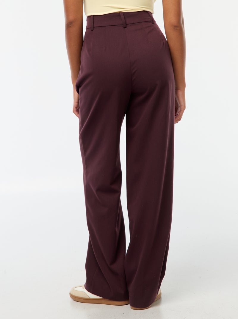 Pantalon de tailleur coupe large Violet - Kiabi