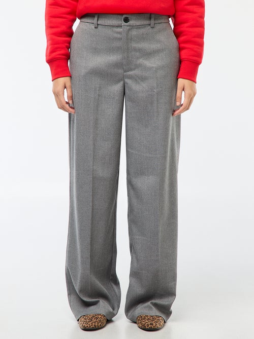 Pantalon de tailleur en flanelle - Kiabi