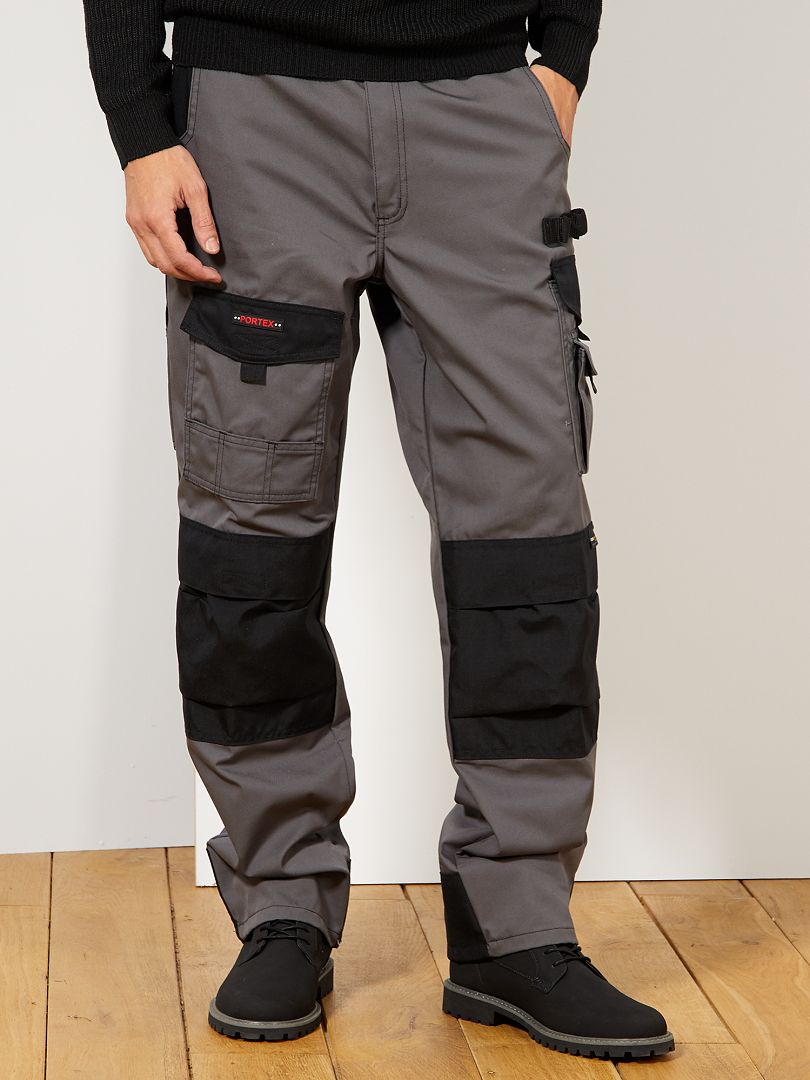 Pantalon de travail bicolore anthracite/noir - Kiabi