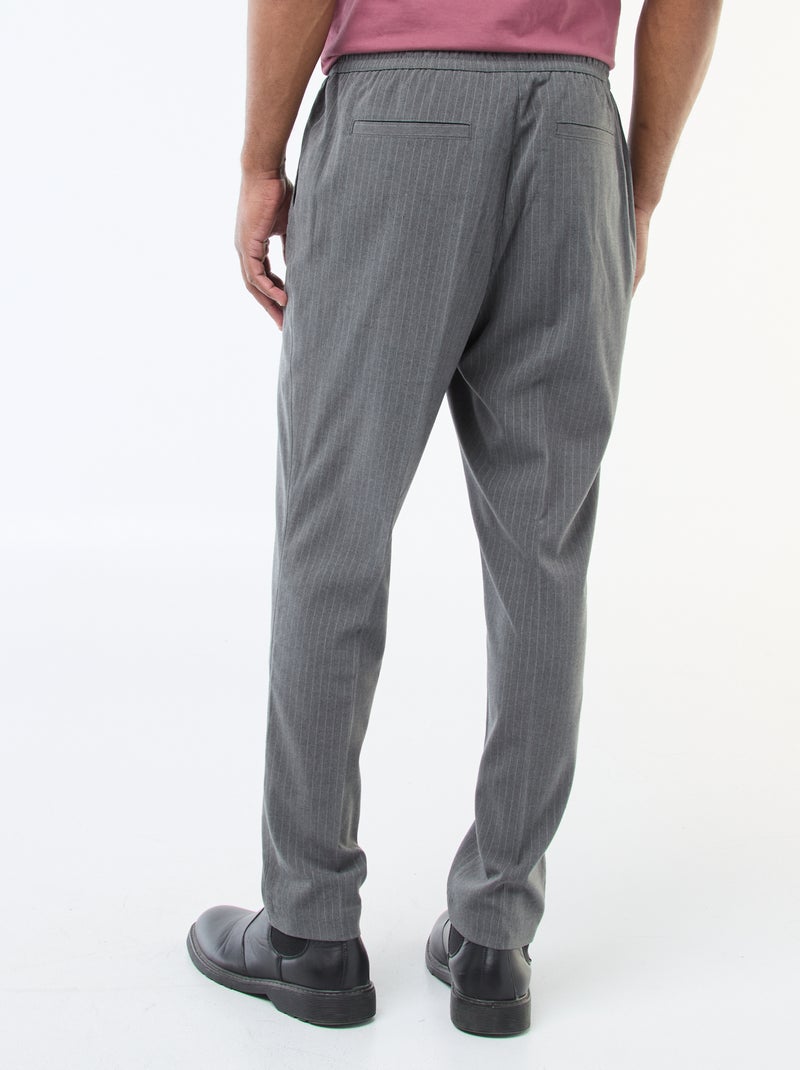 Pantalon de ville à fines rayures Noir - Kiabi