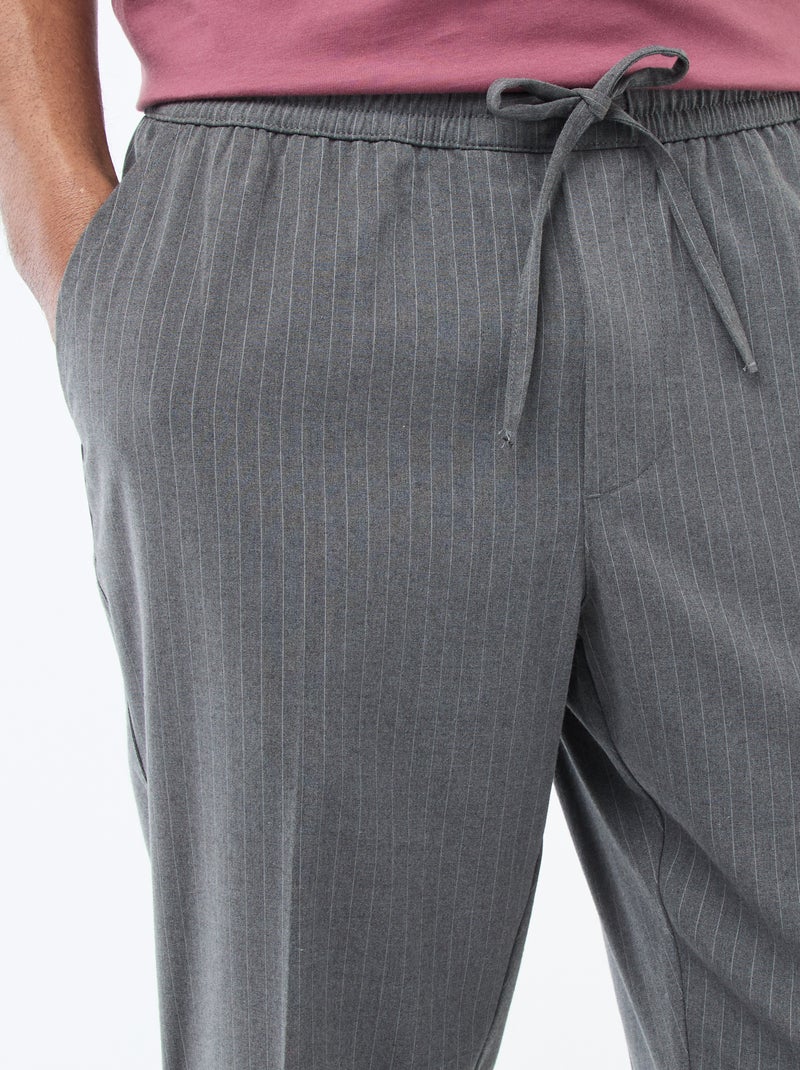 Pantalon de ville à fines rayures Noir - Kiabi