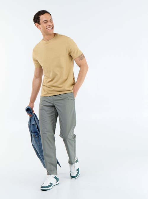 Pantalon de ville en popeline - Kiabi