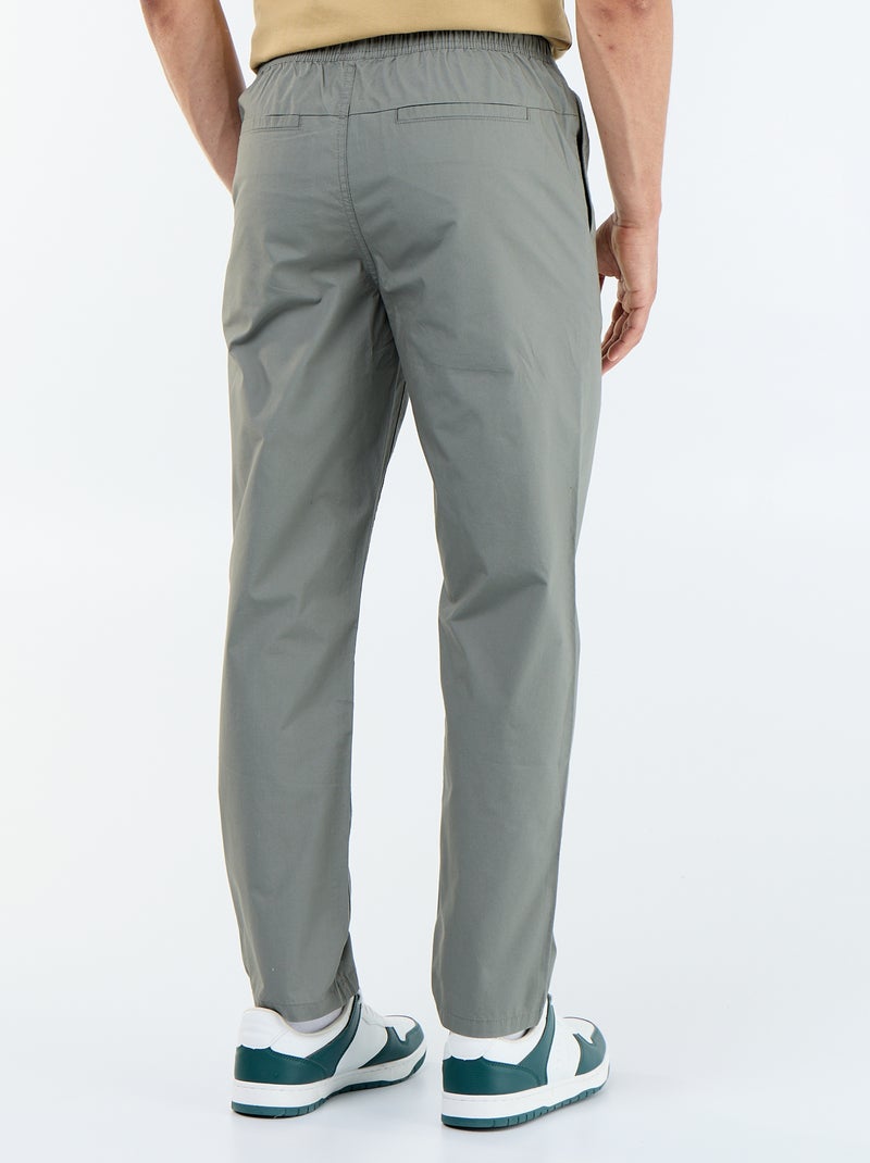 Pantalon de ville en popeline Vert - Kiabi