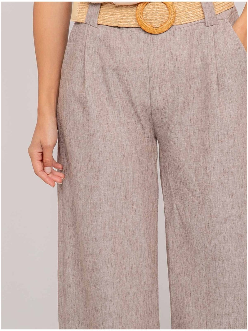Pantalon de ville et ceinture ELOUVE Gris - Kiabi