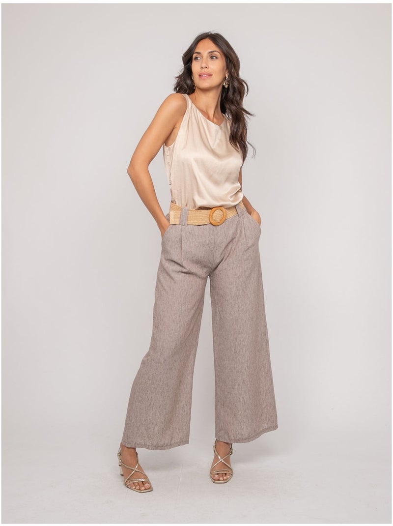 Pantalon de ville et ceinture ELOUVE Gris - Kiabi