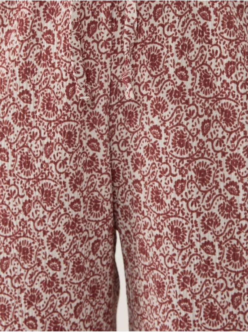 Pantalon décontracté à jambes larges et à motifs hiccup Vieux rose - Kiabi