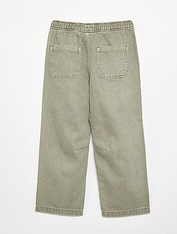 Pantalon denim avec taille élastiquée - coupe confortable