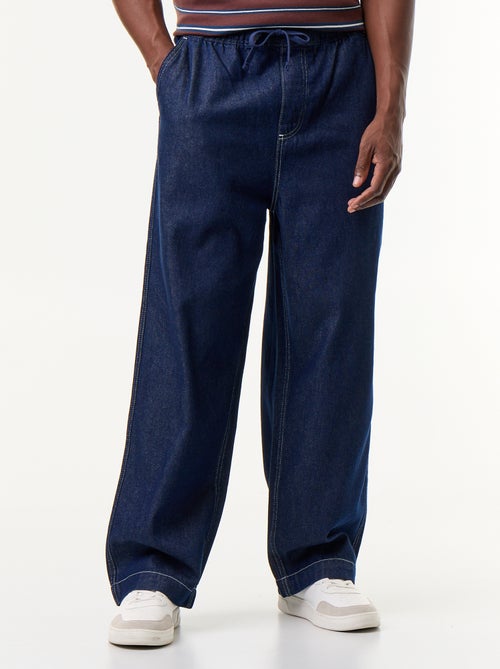 Pantalon denim à la taille élastiquée - Kiabi