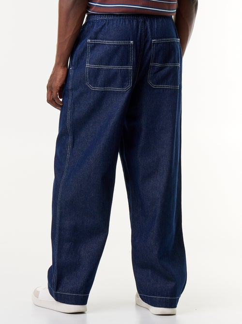 Pantalon denim à la taille élastiquée - Kiabi