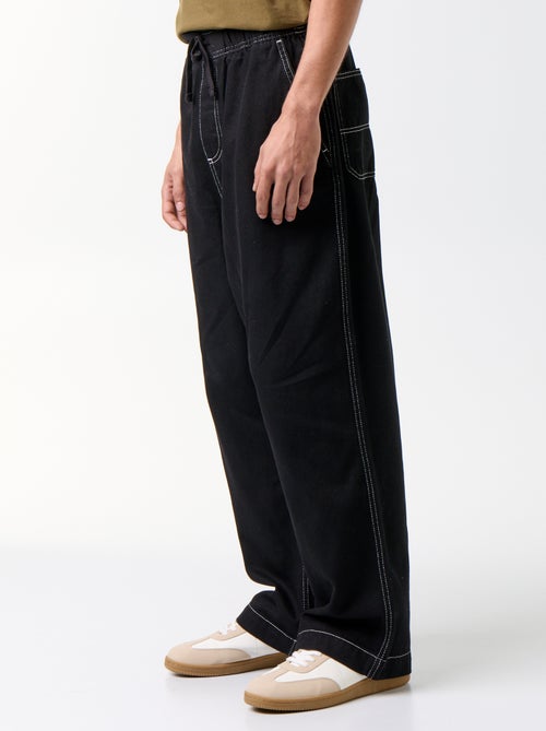 Pantalon denim à la taille élastiquée - Kiabi