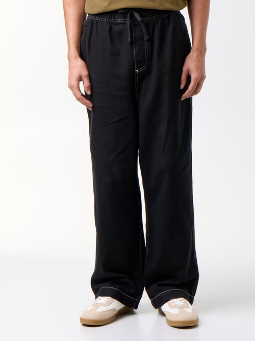 Pantalon denim à la taille élastiquée - Kiabi