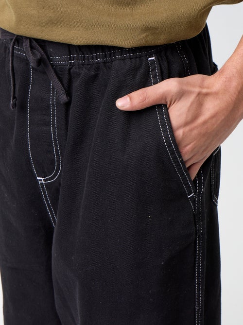 Pantalon denim à la taille élastiquée - Kiabi