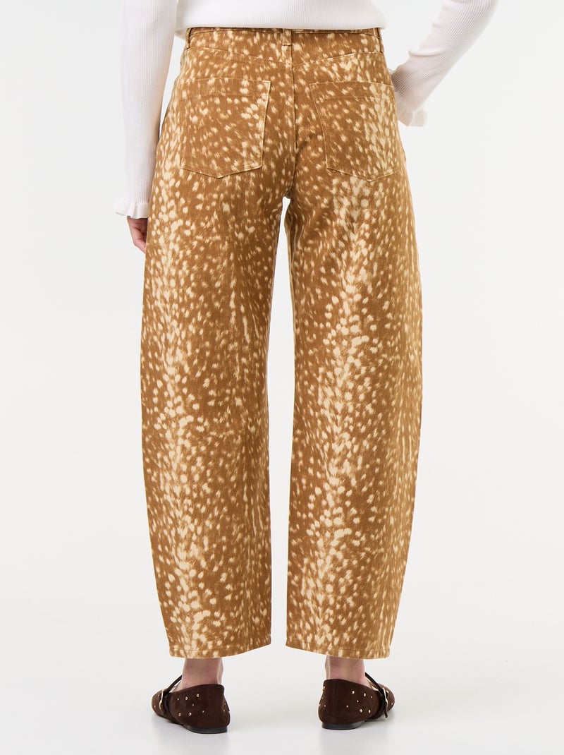 Pantalon denim à motif Beige - Kiabi
