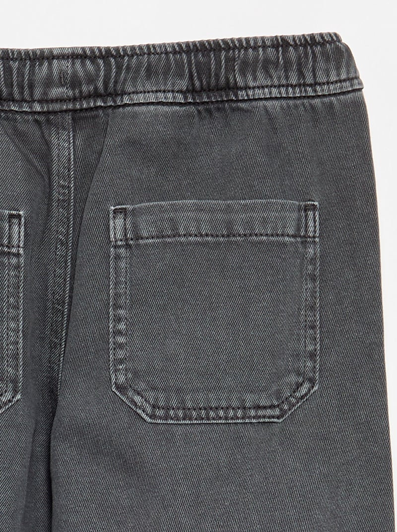 Pantalon denim avec taille élastiquée - coupe confortable Gris - Kiabi