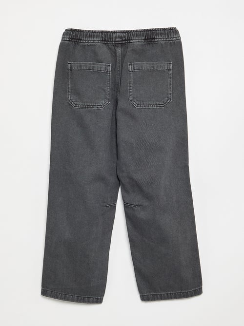 Pantalon denim avec taille élastiquée - Kiabi