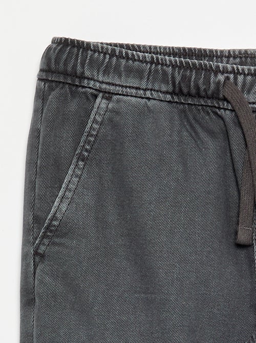 Pantalon denim avec taille élastiquée - Kiabi