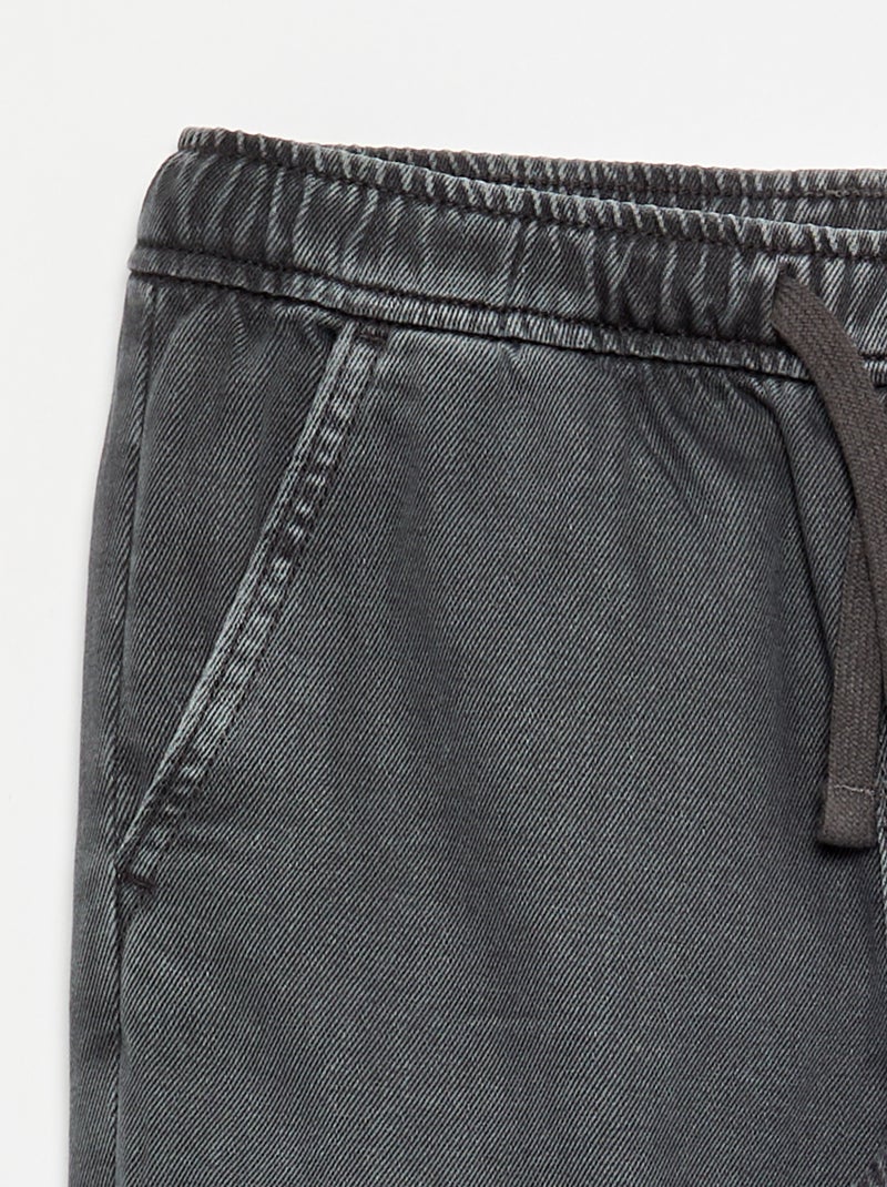 Pantalon denim avec taille élastiquée Gris - Kiabi