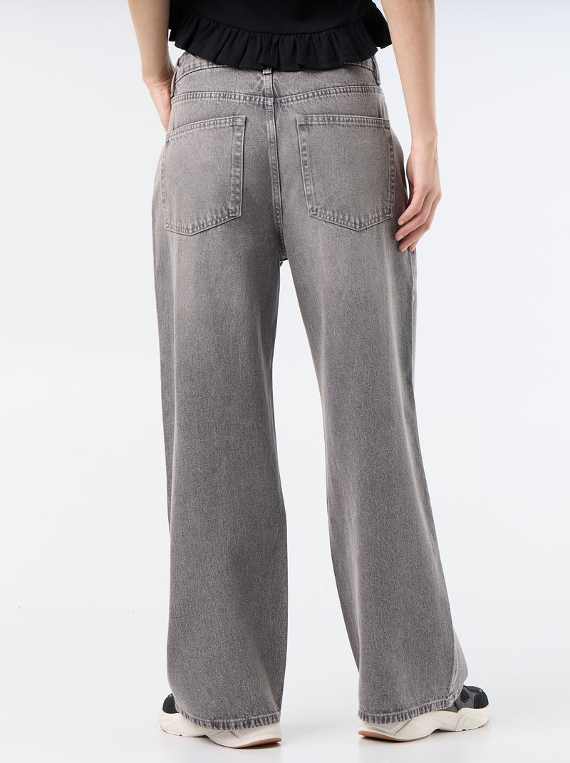Pantalon denim baggy Gris - Kiabi