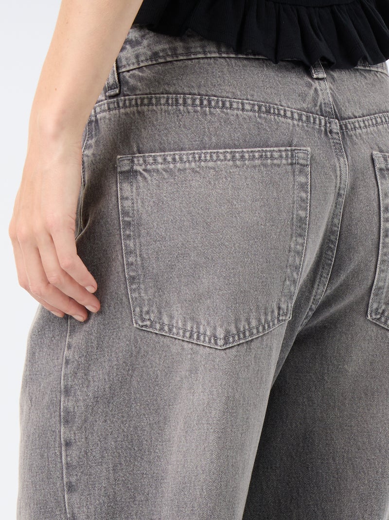 Pantalon denim baggy Gris - Kiabi