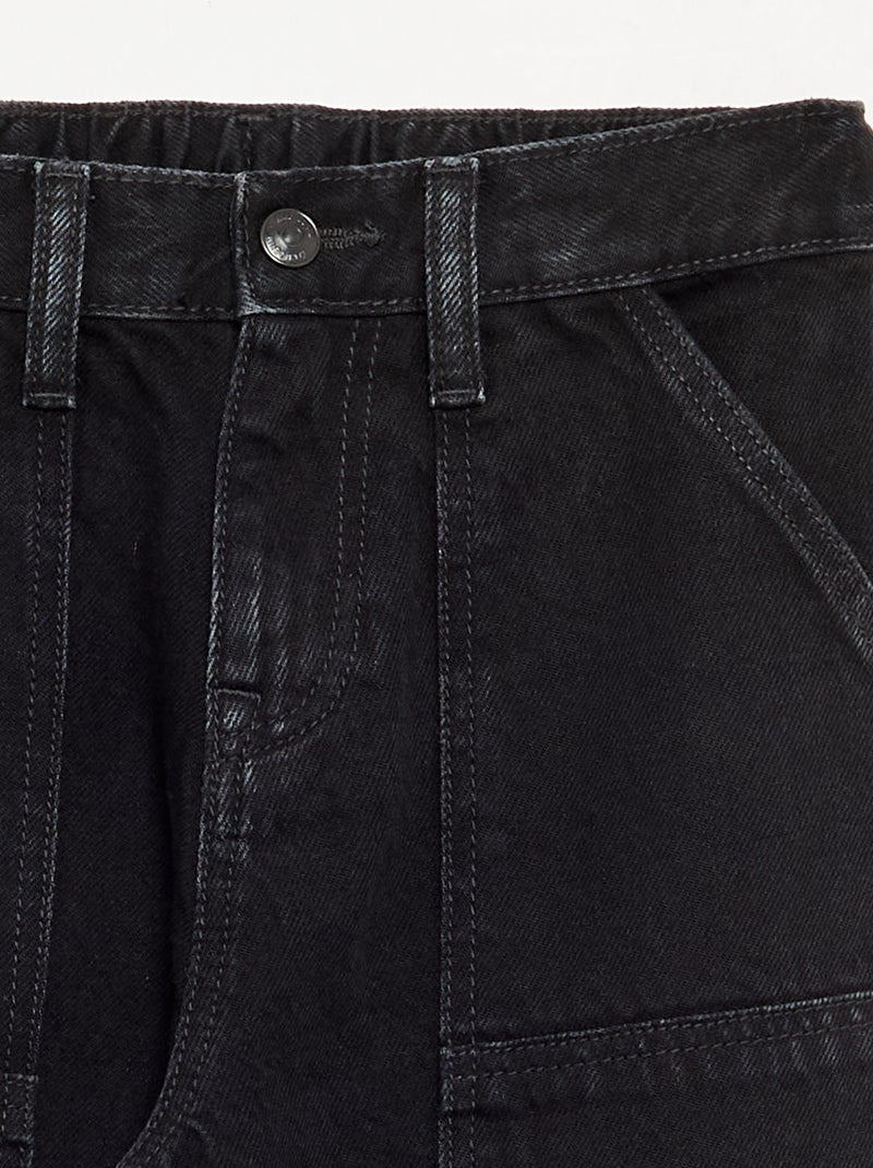 Pantalon denim baggy Gris - Kiabi