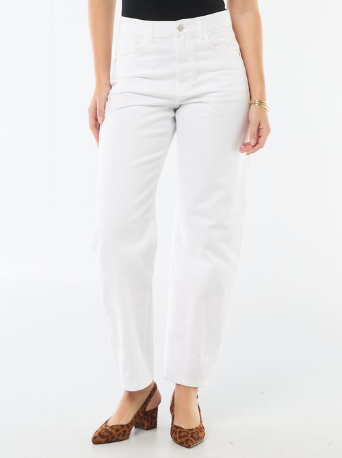 Pantalon denim balloon en coton - Kiabi