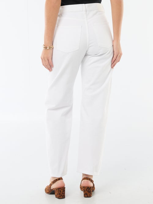 Pantalon denim barrel en coton - Kiabi