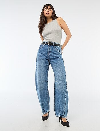 Pantalon denim barrel en coton