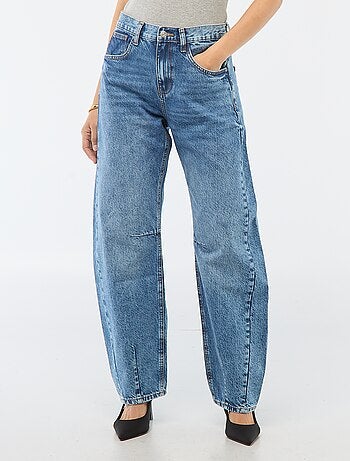 Pantalon denim barrel en coton