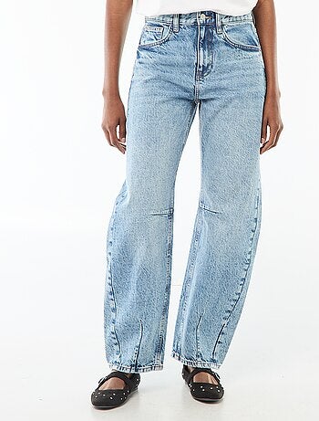 Pantalon denim barrel en coton