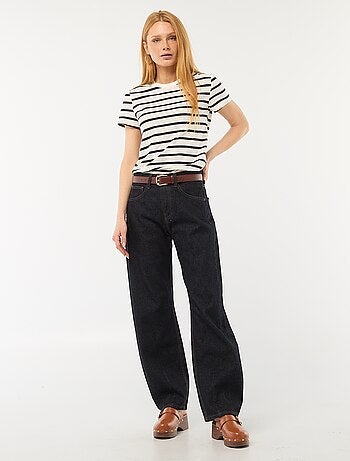 Pantalon denim barrel en coton