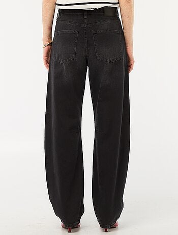 Pantalon denim barrel en coton