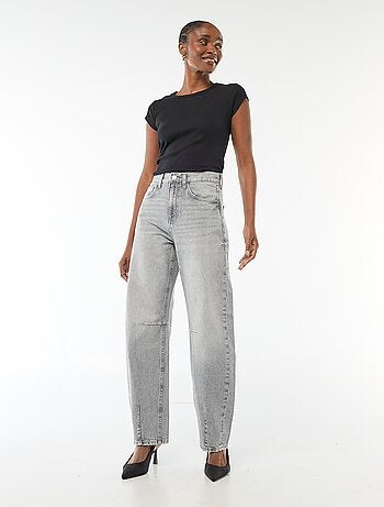 Pantalon denim barrel en coton