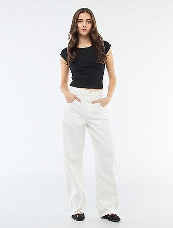 Pantalon denim coupe ballon