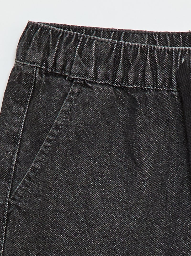 Pantalon denim coupe jogger Gris - Kiabi