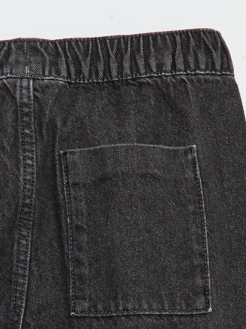 Pantalon denim coupe jogger Gris - Kiabi